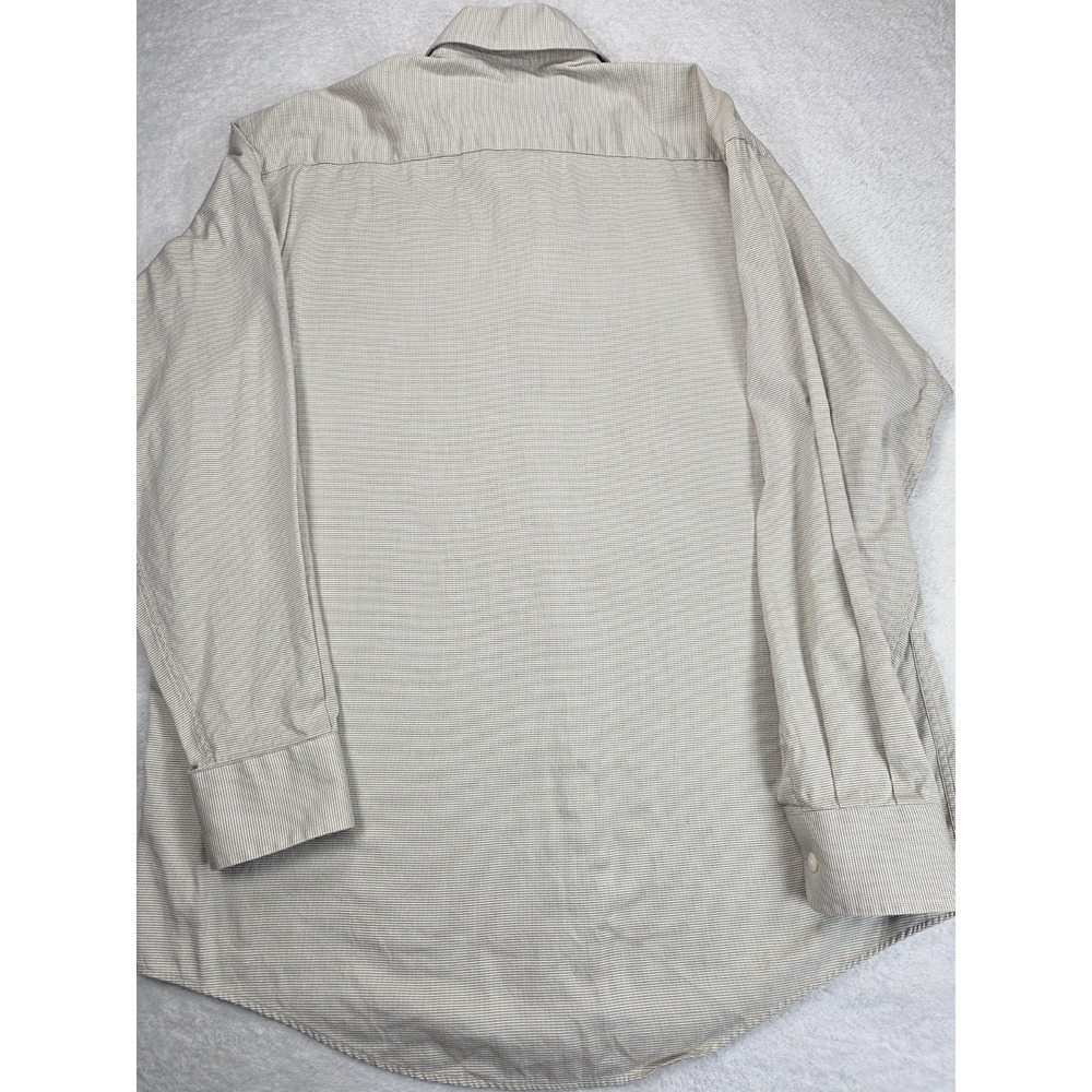 Valentino Uomo Men's long Sleeve 16 34-35 Striped Beige White Shirt Cotton - Picture 3 of 9